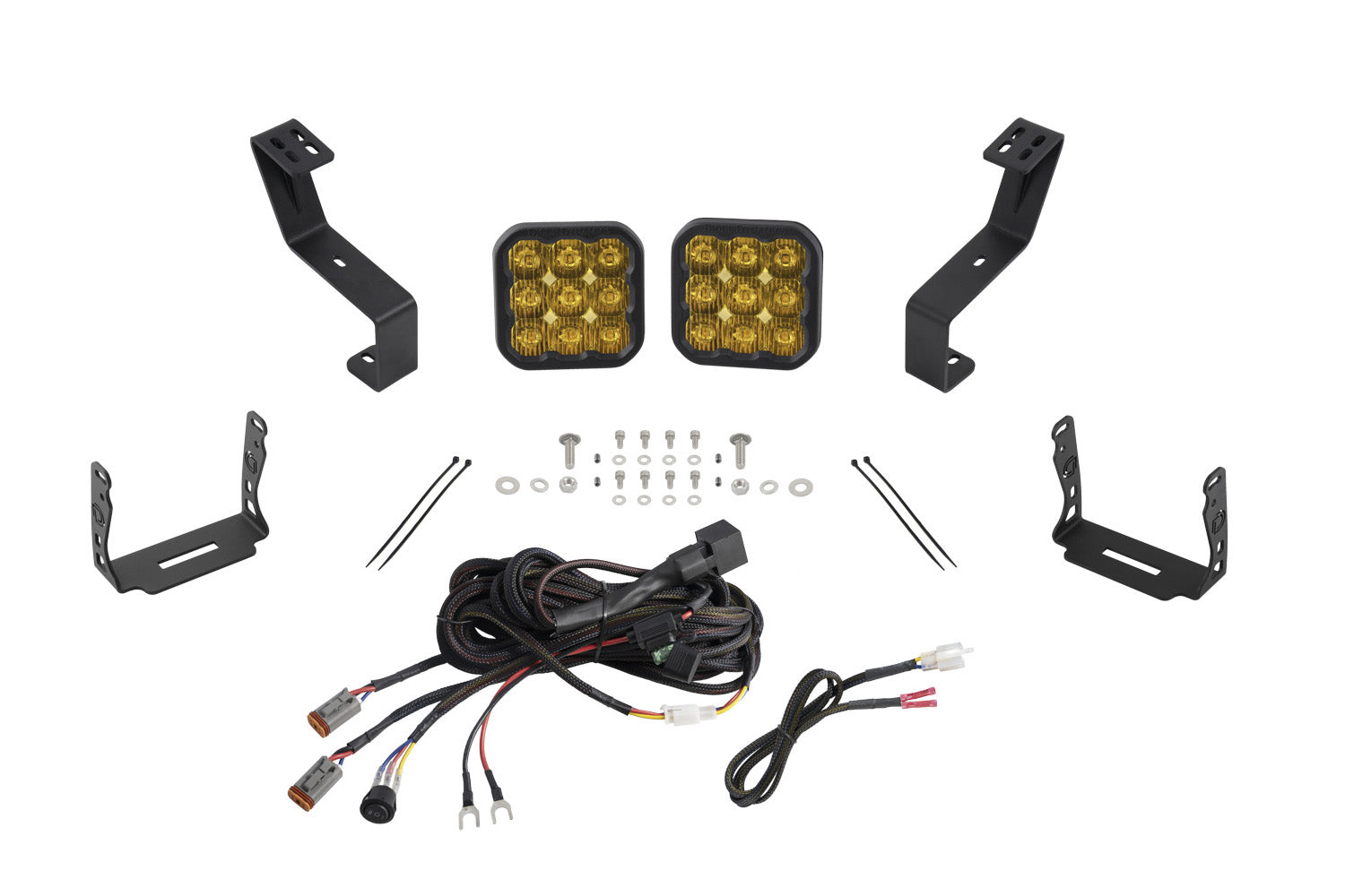 Diode Dynamics 2019-2023 Dodge Ram 1500 Pro Yellow Driving SS5 Bumper LED Pod Light Kit DD7620