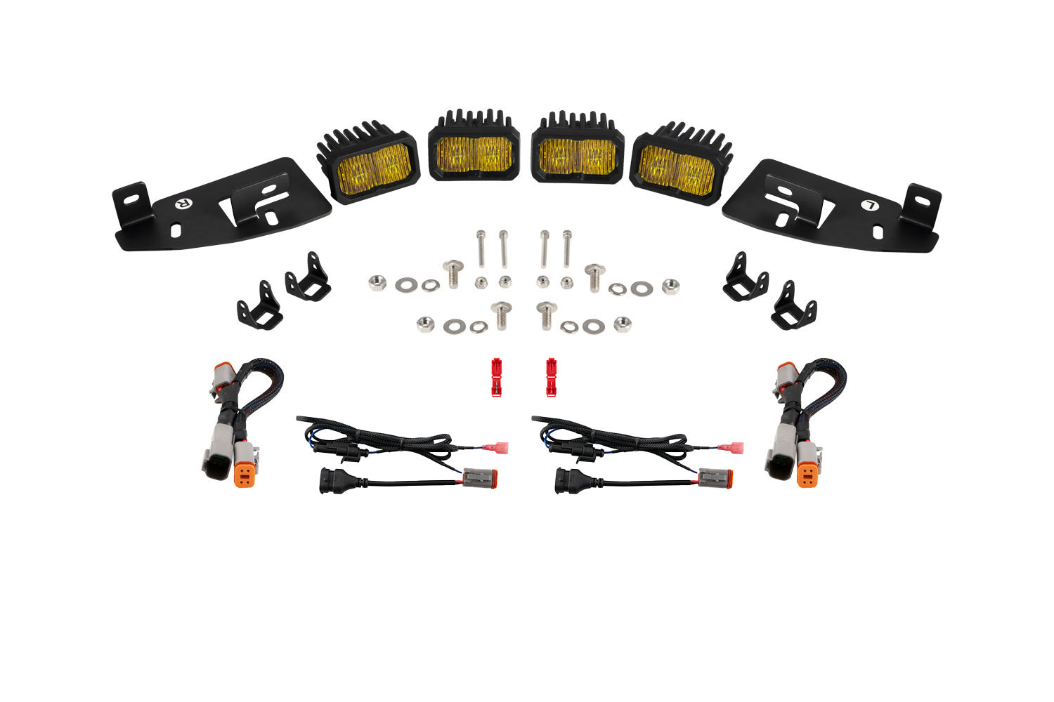 Diode Dynamics 2019-2023 Dodge Ram 1500 SSC2 LED Fog Pocket Kit Yellow Sport DD7623