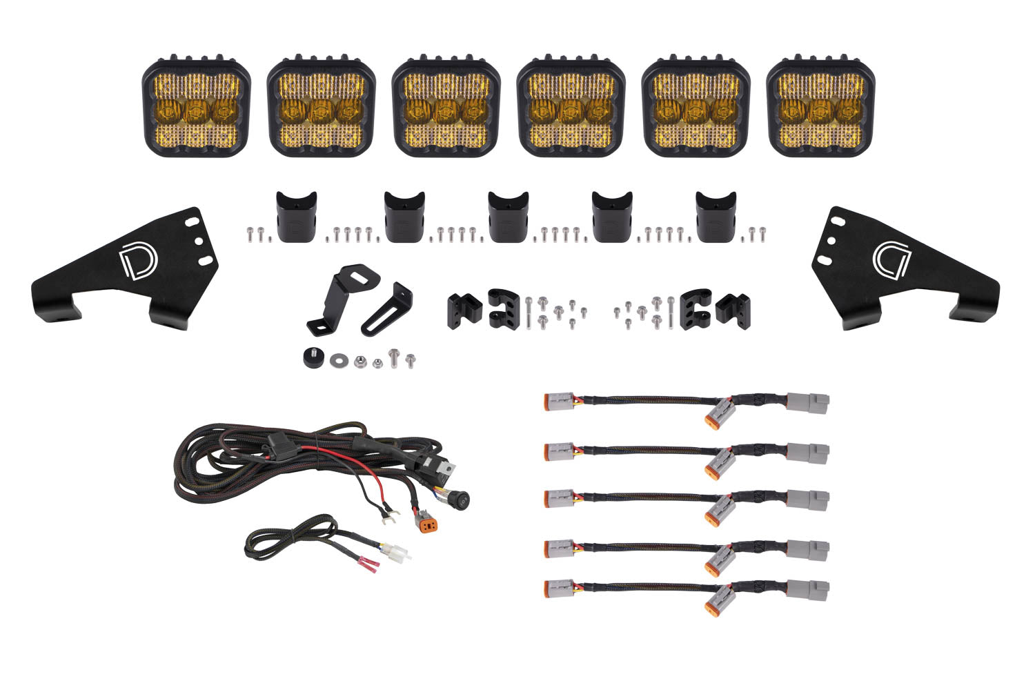 Diode Dynamics 2020-2023 Polaris RZR SS5 Sport CrossLink Roof Yellow Combo Lightbar Kit DD7631