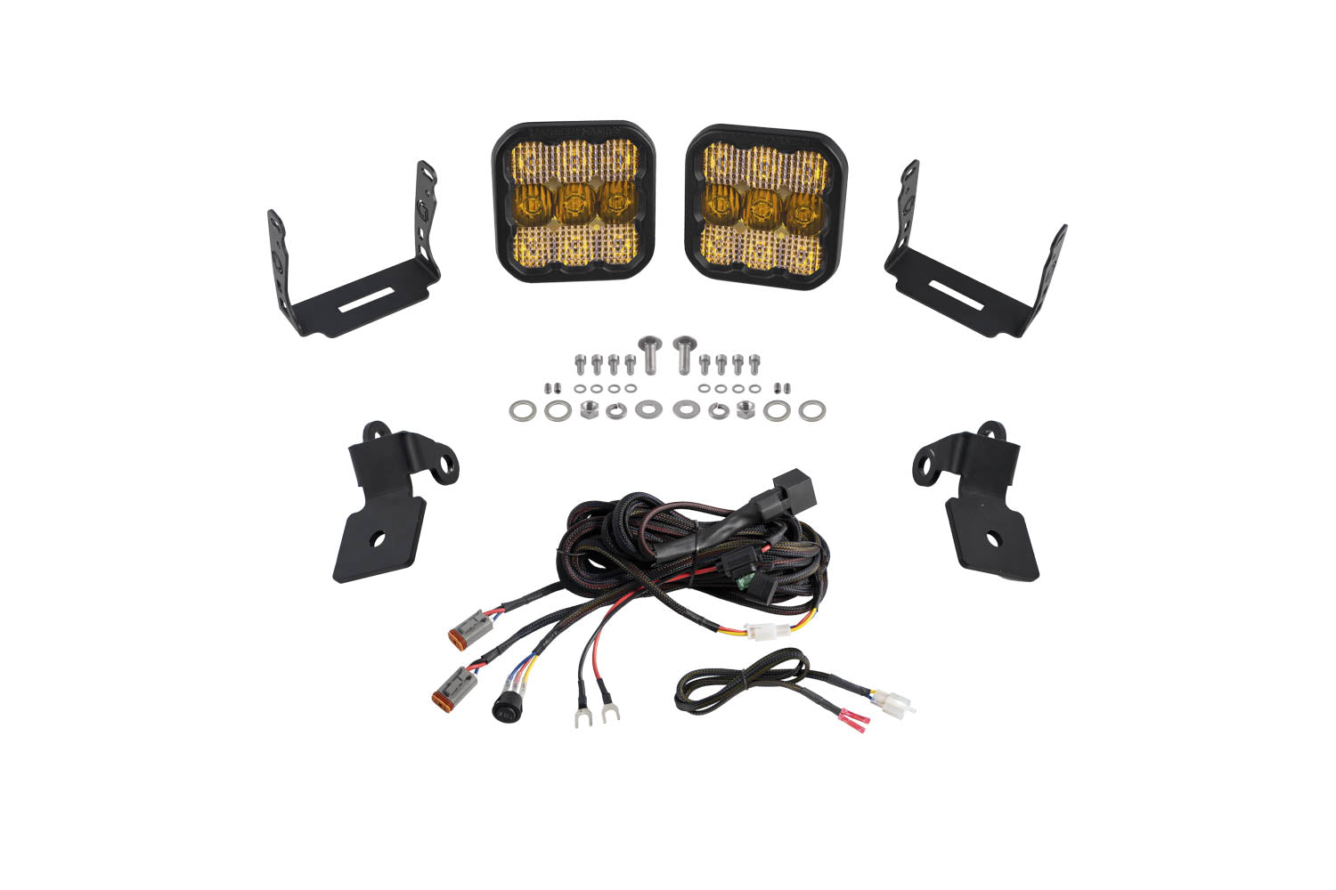 Diode Dynamics 2020-2023 Polaris RZR SS5 Sport Yellow Combo A-Pillar LED Pod Kit DD7640