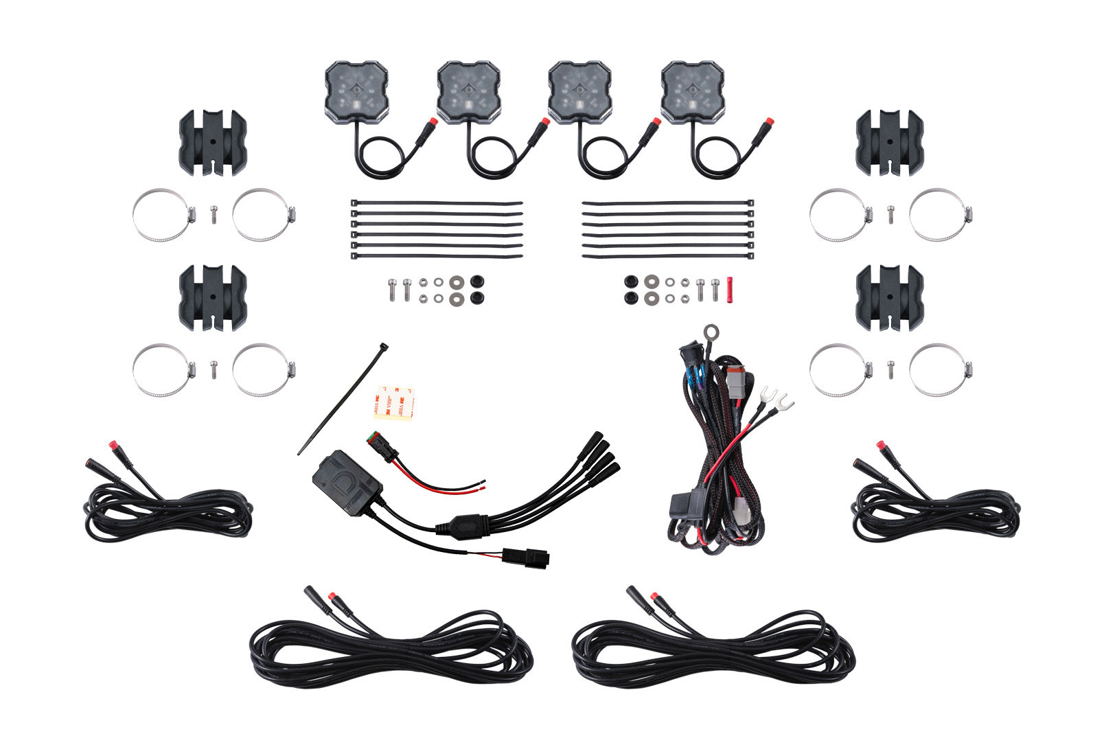 Diode Dynamics Stage Series SXS Rock Light Installer Kit RGBW M8 4-pack DD7751