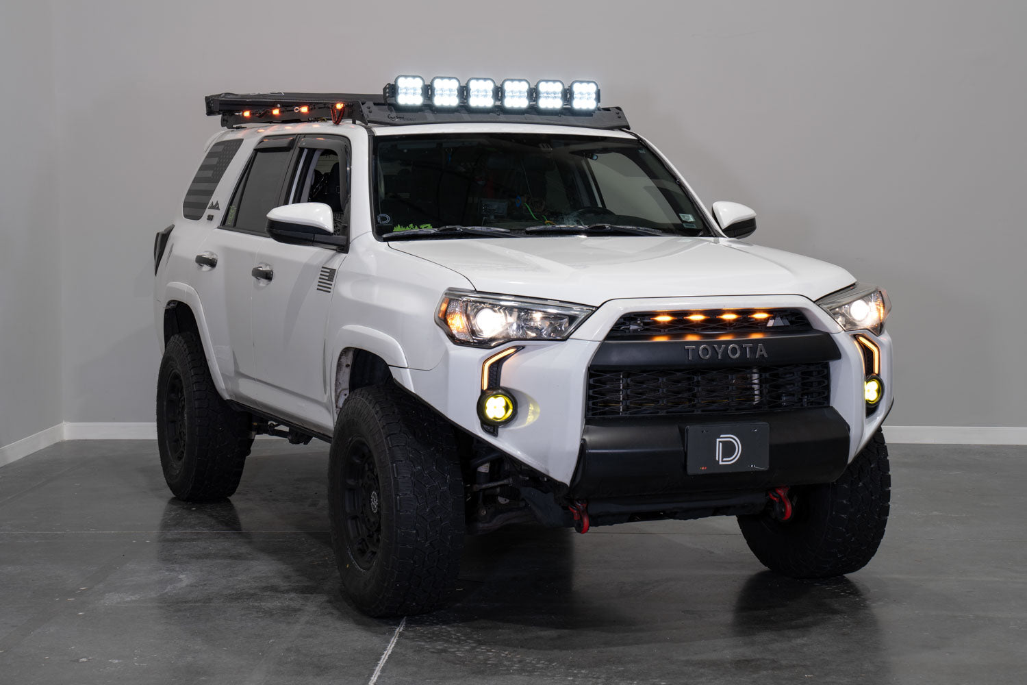Diode Dynamics SS5 7-Pod CrossLink Prinsu Sherpa Roof Racks Pro Yellow Driving Mounting Kit DD7831