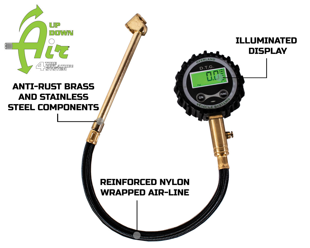 OVS Digital Tire Gauge With Valve Kit & Storage Bag Universal 12010001