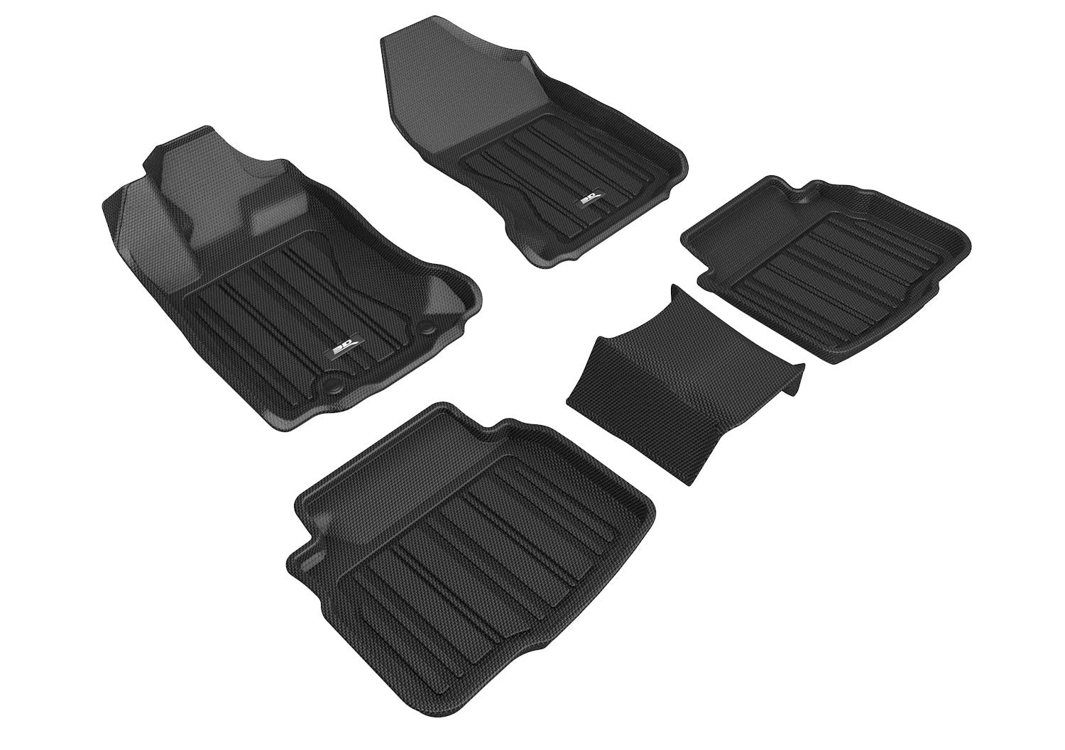 3D Maxpider 2020-2024 Subaru Legacy Outback 1st Row 2nd Row Floor Mat Elitect Carbon Fiber Embossed Pattern Black E1SB02801809