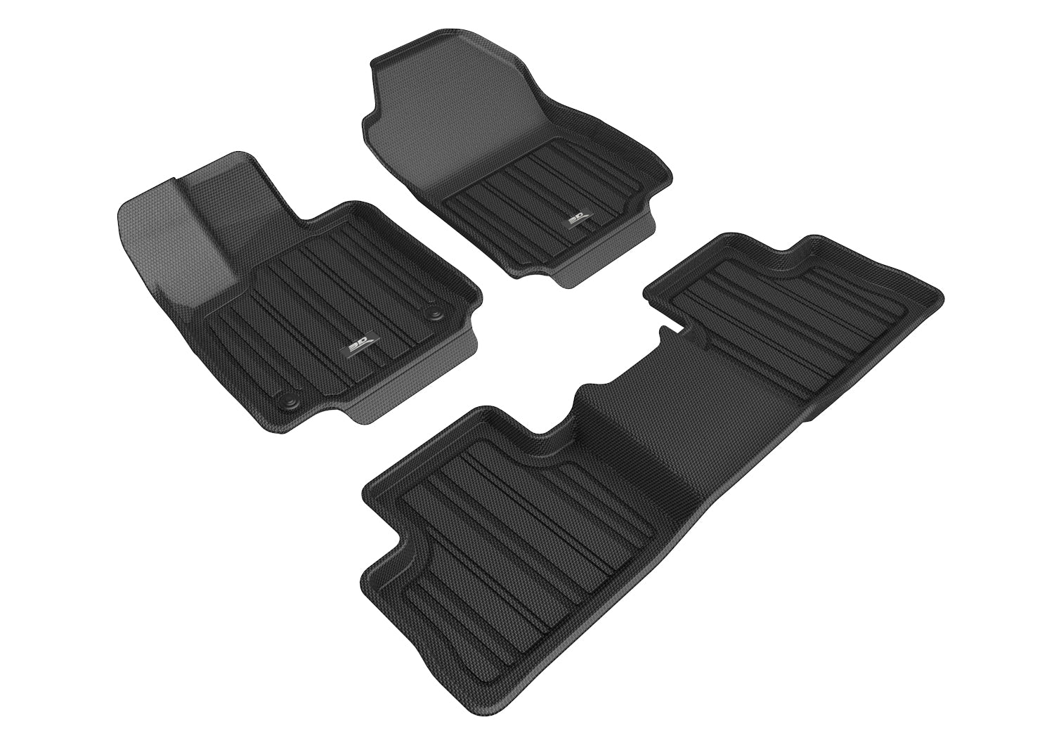3D Maxpider 2019-2024 Toyota Rav4 Gasoline 1st Row 2nd Row Elitect Carbon Fiber Embossed Pattern Floor Mat Black E1TY25401809