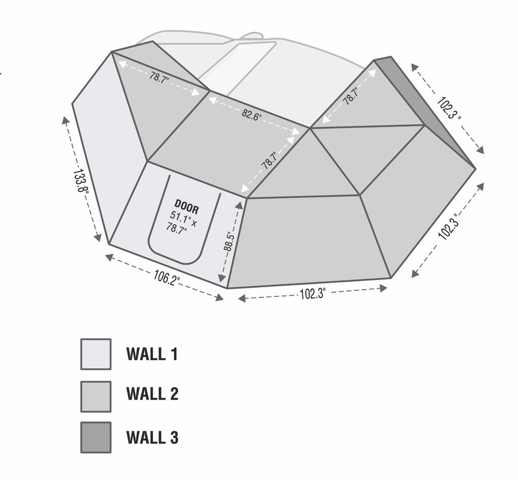 OVS Nomadic Awning 270 Side Wall 3 Dark Gray With Storage Bag Driver 18119909