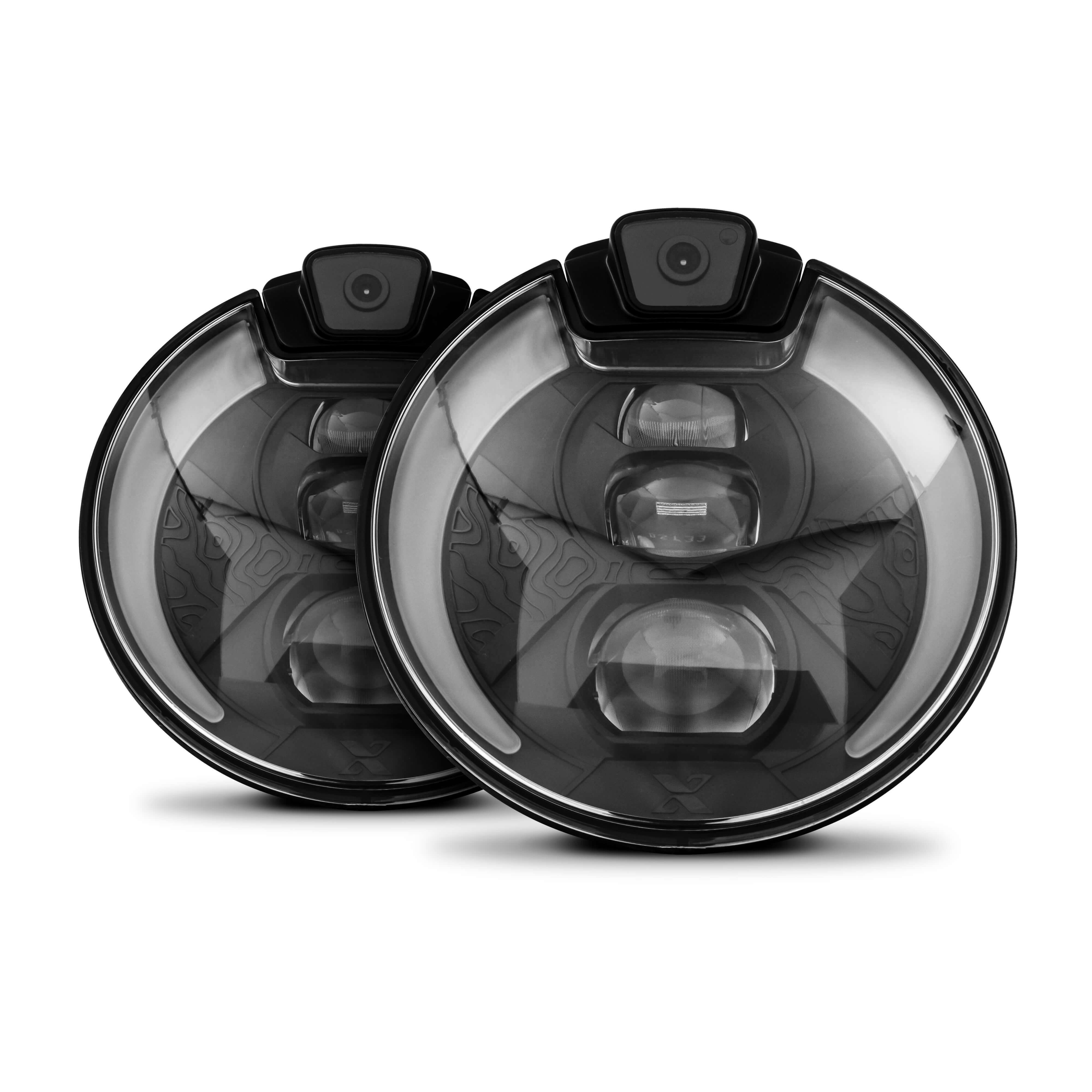 Project X App Connected 7 Inch Headlight With Integrated 4K UHD & 1080P Cameras HL538822-1