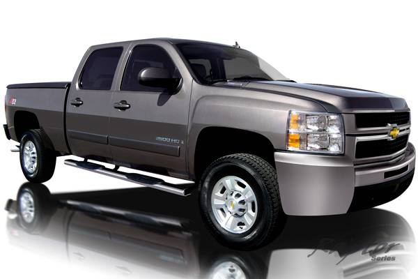 Raptor Series 2007-2018 Chevrolet Silverado GMC Sierra 1500 Extended Cab Double Cab 2007-2019 2500 3500 Cab Stainless Steel 5" Magnum Straight Oval Step Bars 0801-0313