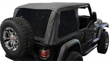 Rampage 1997-2006 TJ Wrangler Frameless Soft Top Kit Sailcloth Black Diamond 109735
