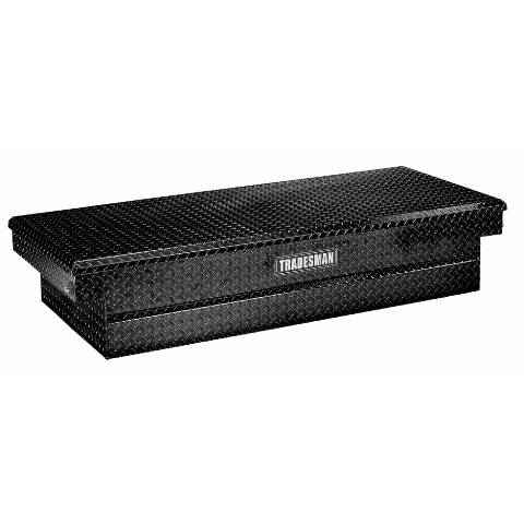 Lund Tradesman 70 Cross Bed Truck Tool Box 28 Wide Full Size Single Lid Aluminum Black TALF2870BK