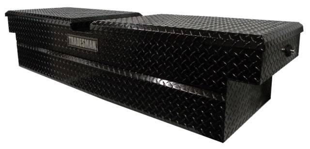 Lund Tradesman 70 Cross Bed Truck Tool Box Full Size Gull Wing Push Button Aluminuminum Black TALG581PBBK