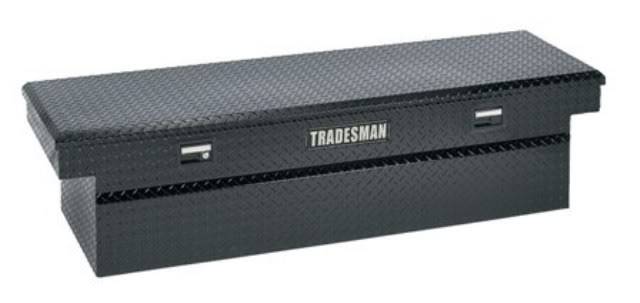 Lund Tradesman 72 Cross Bed Truck Tool Box 28 Wide Full Size Single Lid Aluminum Black TALF2872BK