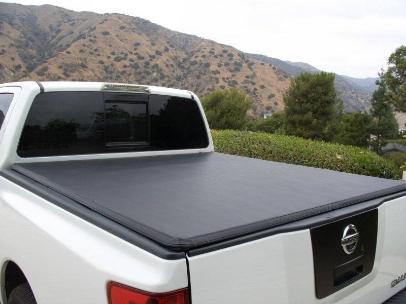 Tonnomax 2004-2014 Nissan Titan Extended King Cab 6.5' Short Bed with or without Utility track Soft Roll up Cross Bar Attached Tonneau Cover TC13LSB465