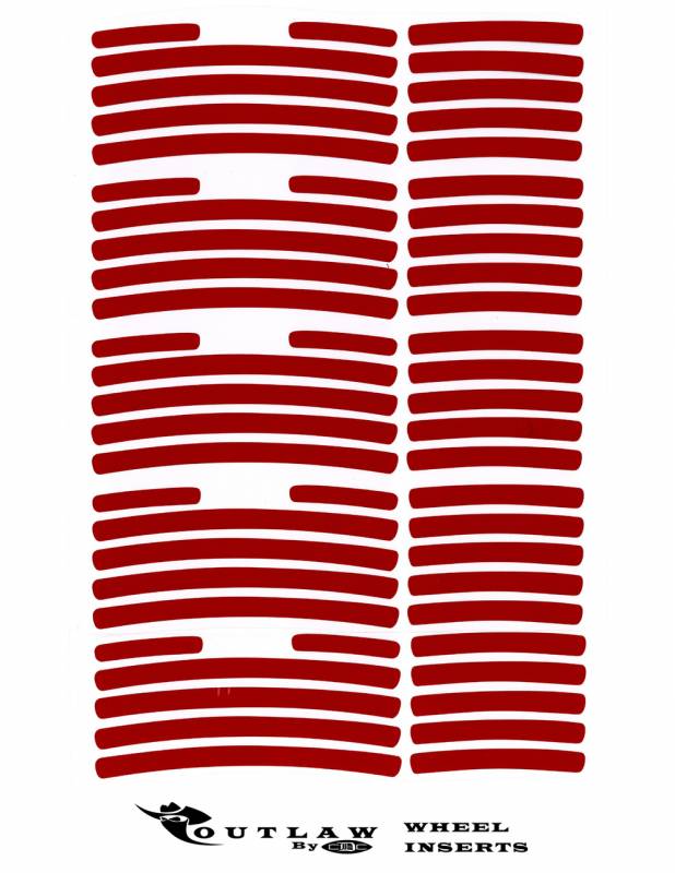 CDC 2015-2017 Ford Mustang Outlaw Reflective Wheel Graphics  Red Set of 5 wheels 1511-7025-01