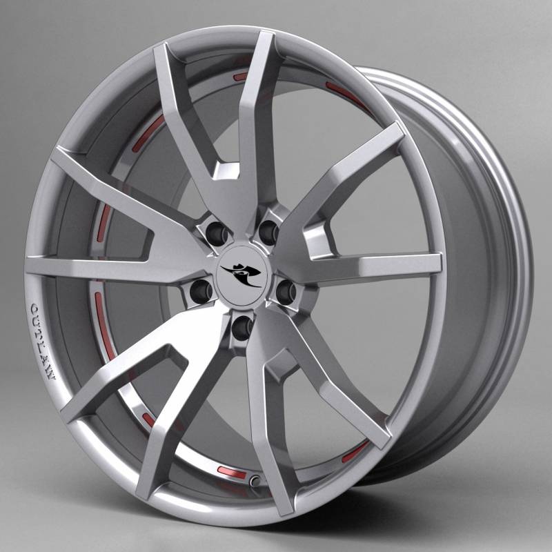 CDC 2015-2017 Ford Mustang Outlaw Reflective Wheel Graphics  Red Set of 5 wheels 1511-7025-01
