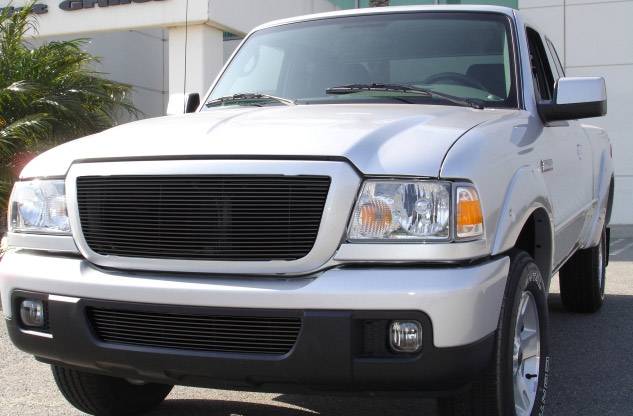 T-Rex 2006-2012 Ford Ranger Aluminum 1 Pc Insert Horizontal Billet Grille Black No Studs 20661B