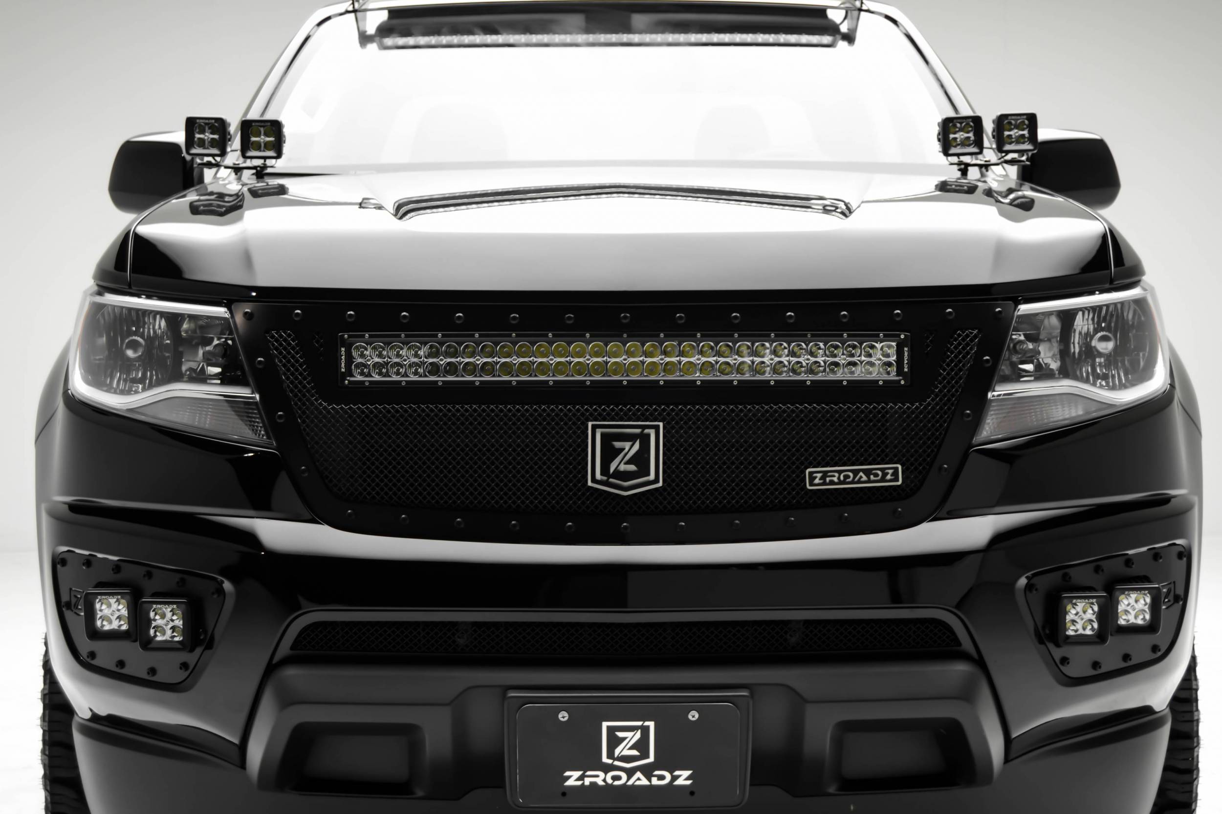 ZROADZ 2015-2022 Chevrolet Colorado 3 Inch Front Bumper OEM Fog Bracket Black LED Pod Lights Z322671