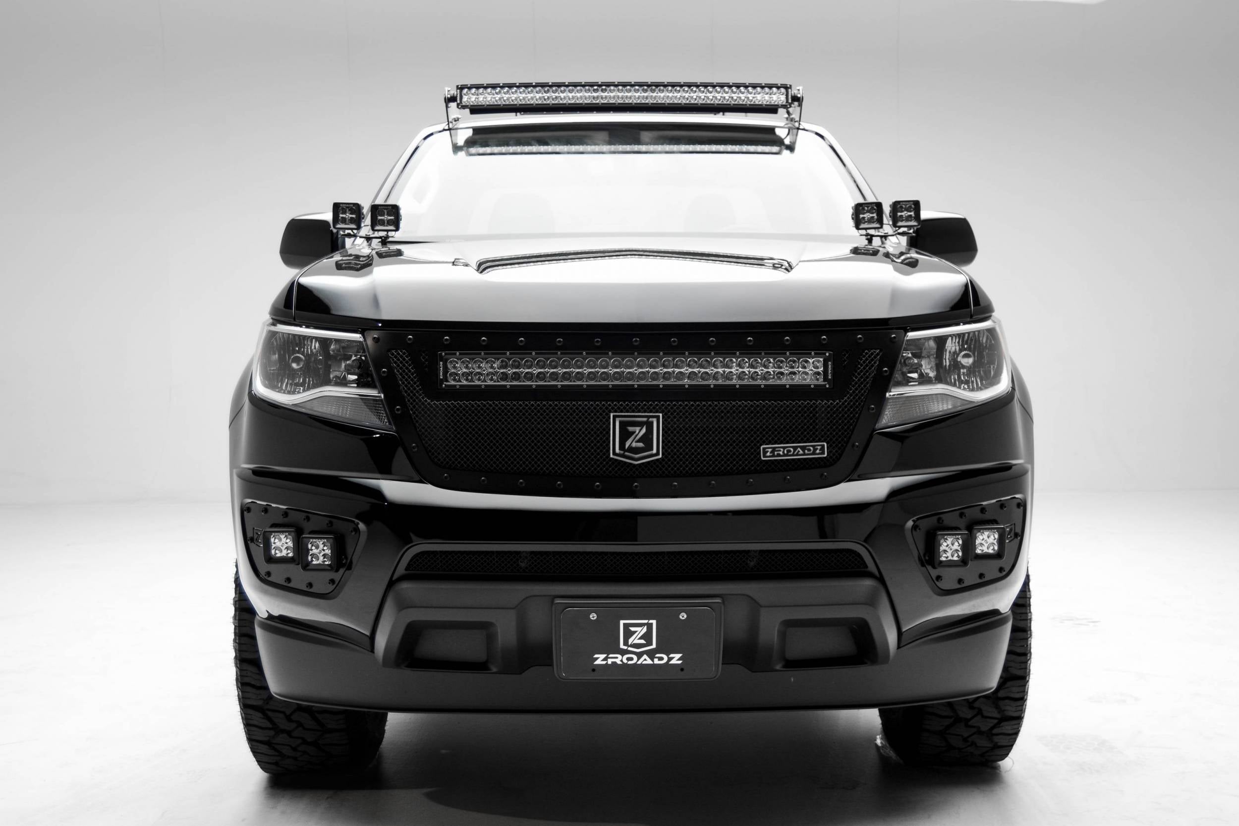 ZROADZ 2015-2022 Chevrolet Colorado 3 Inch Front Bumper OEM Fog Bracket Black LED Pod Lights Z322671