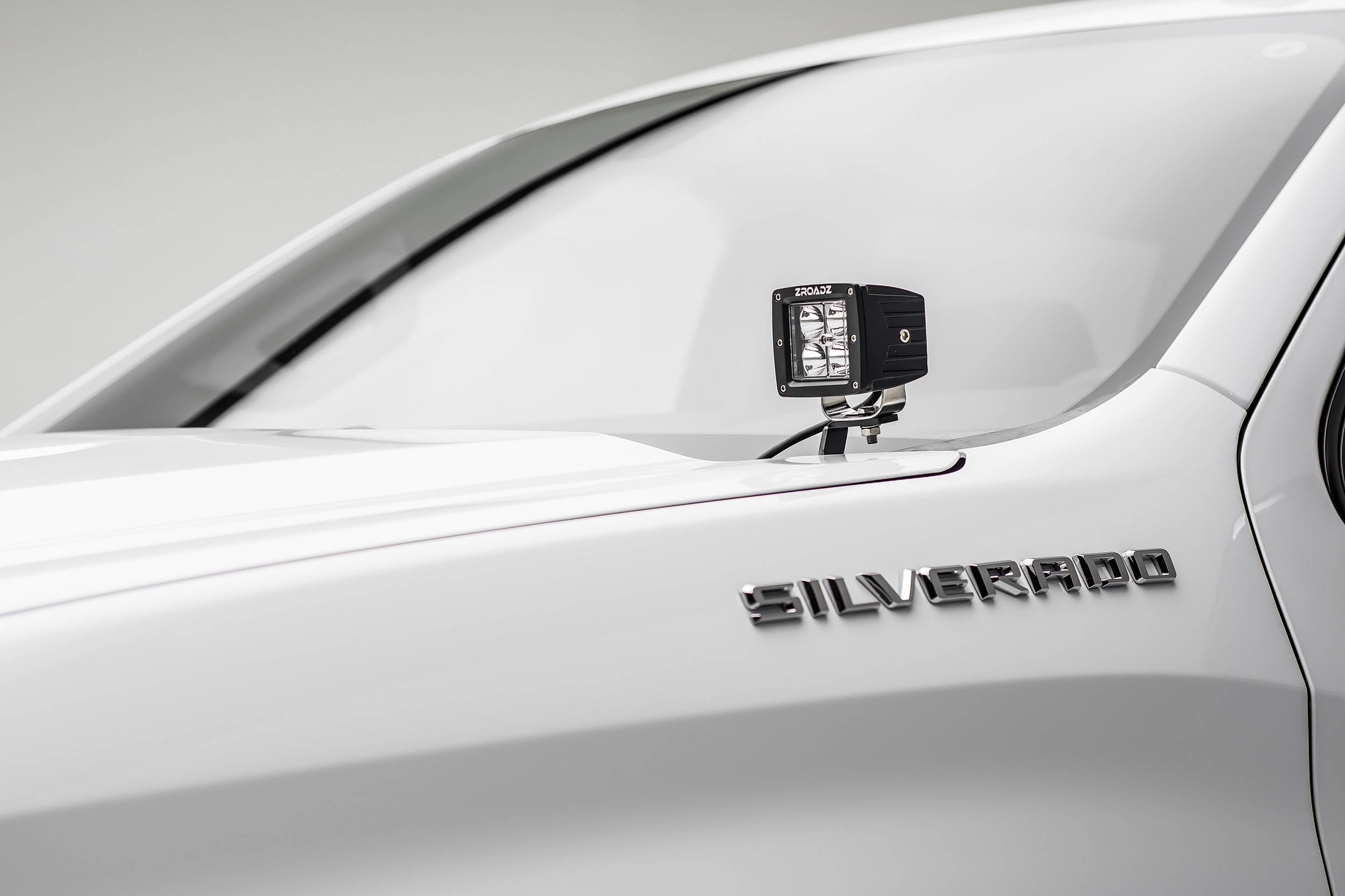 ZROADZ 2019-2022 Chevrolet Silverado 1500 LED Bracket Mild Steel 3 Inch similar style LED Pod Lights Black Z362181