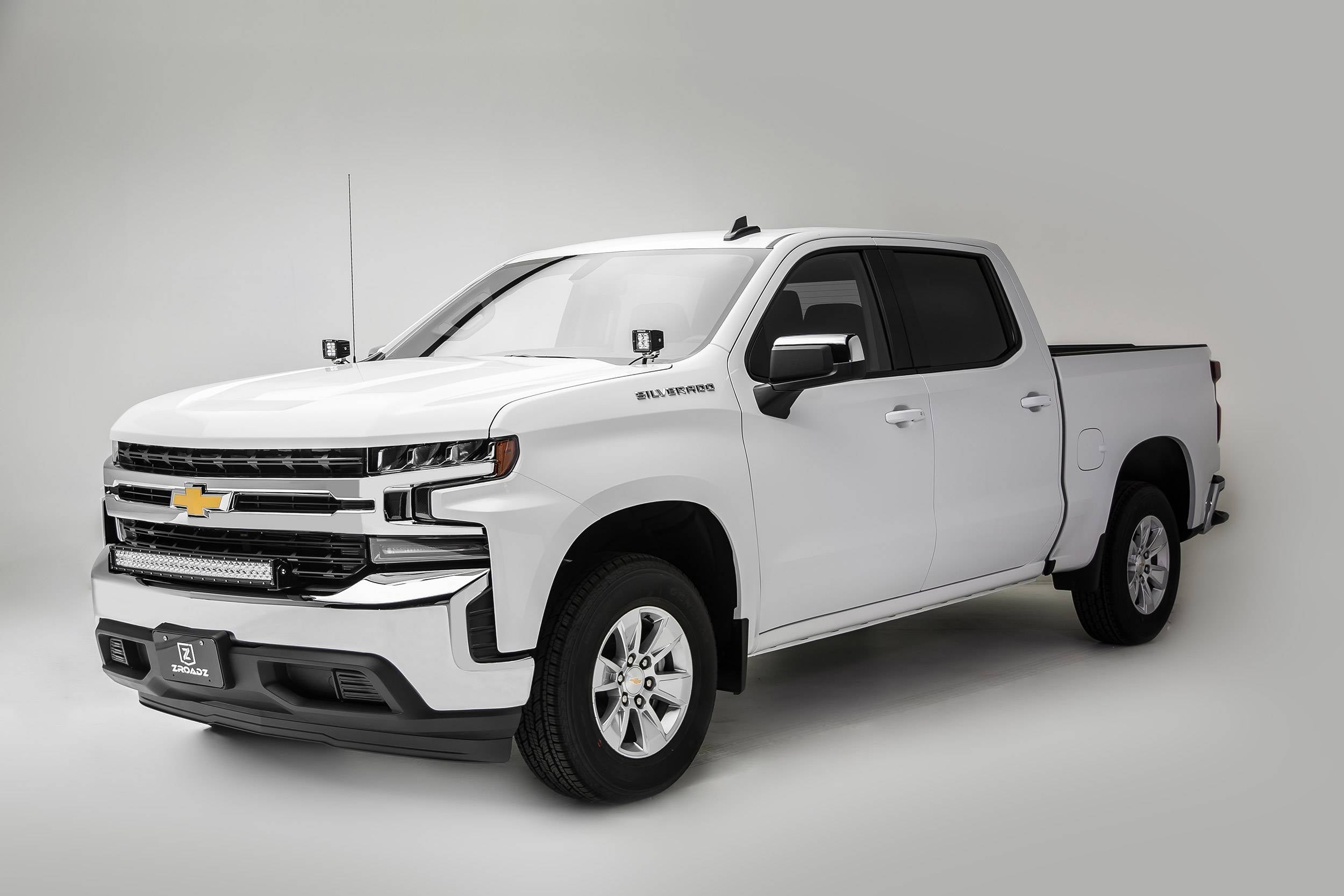 ZROADZ 2019-2022 Chevrolet Silverado 1500 LED Bracket Mild Steel 3 Inch similar style LED Pod Lights Black Z362181