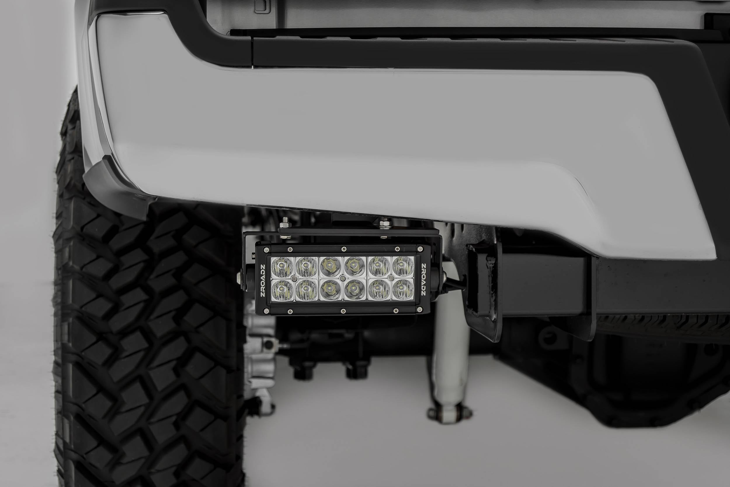 ZROADZ 2017-2022 Ford F-250 F-350 F-450 F-550 Rear Bumper LED Bracket 8" Light Bracket Opening 6 Inch Similar Style Straight Light Bar Black Z385471