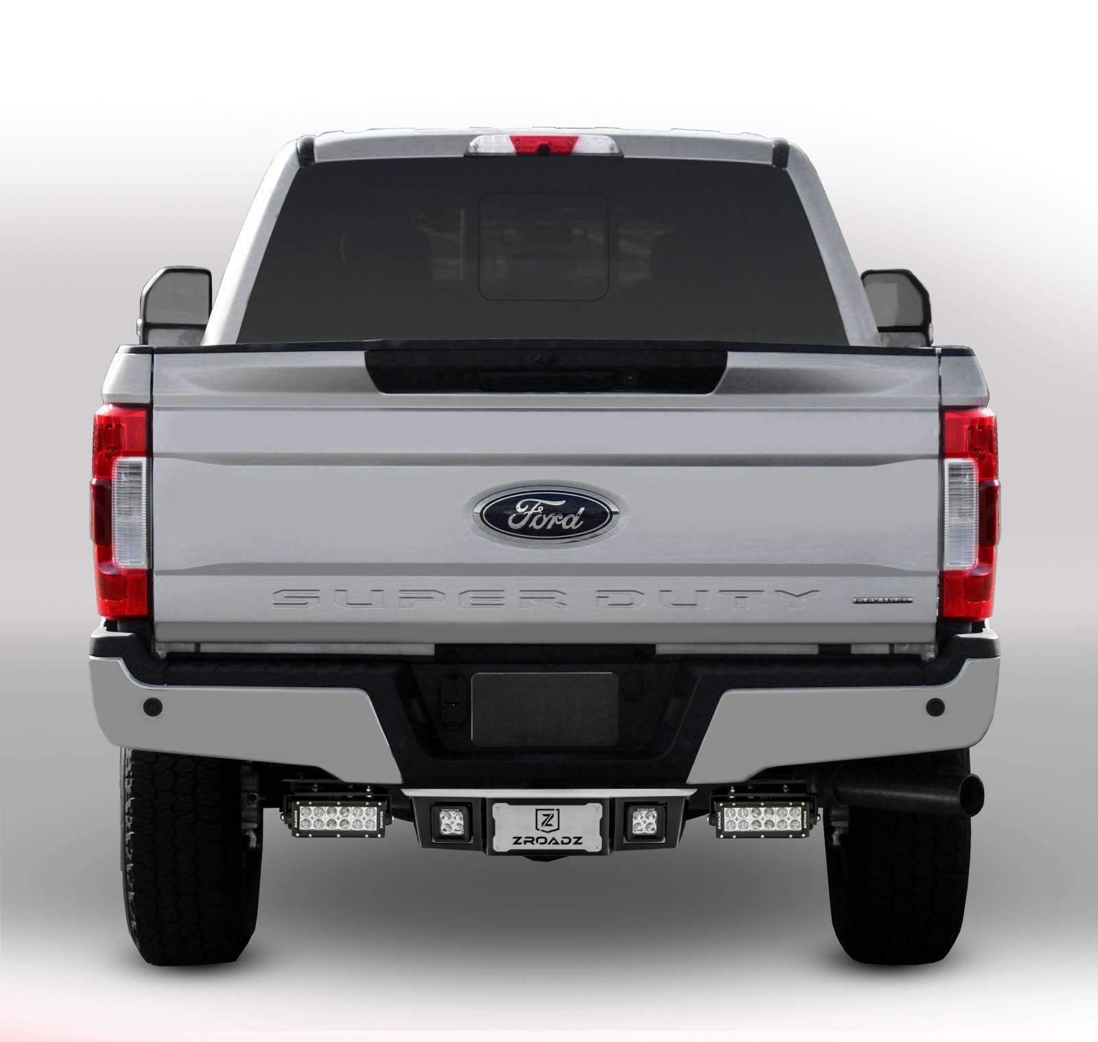 ZROADZ 2017-2022 Ford F-250 F-350 F-450 F-550 Rear Bumper LED Bracket 8" Light Bracket Opening 6 Inch Similar Style Straight Light Bar Black Z385471