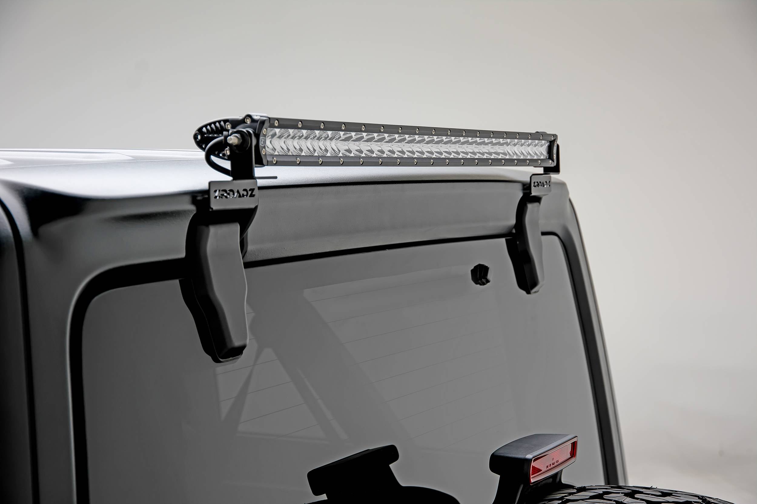 ZROADZ 2018-2025 Jeep Wrangler JL Wrangler JLU 30 Inch Rear Window LED Bracket Black Stainless Steel Staight Single Row LED Light Bar Z394931