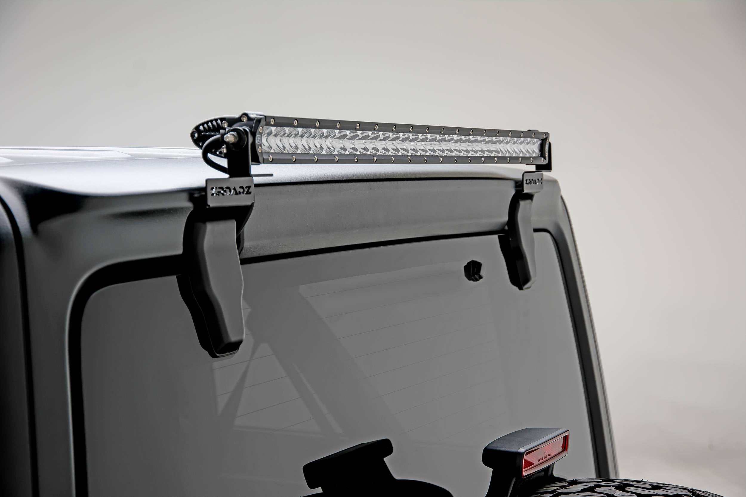 ZROADZ 2018-2024 Jeep Wrangler JL Wrangler JLU 30 Inch Rear Window LED Bracket Black Stainless Steel Staight Single Row LED Light Bar Z394931