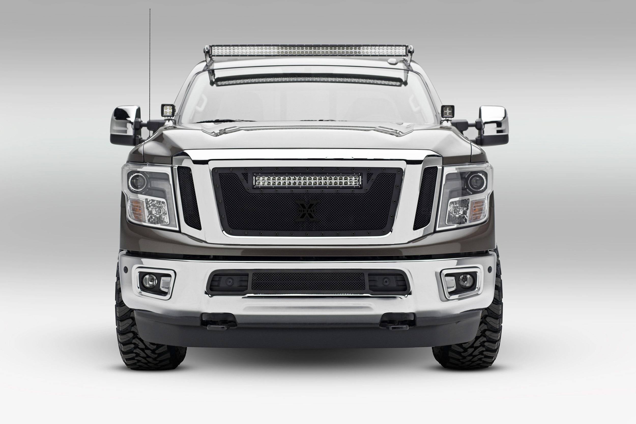 ZROADZ 2016-2019 Nissan Titan 3 Inch Hood Hinge Bracket Black LED Pod Lights Z367581