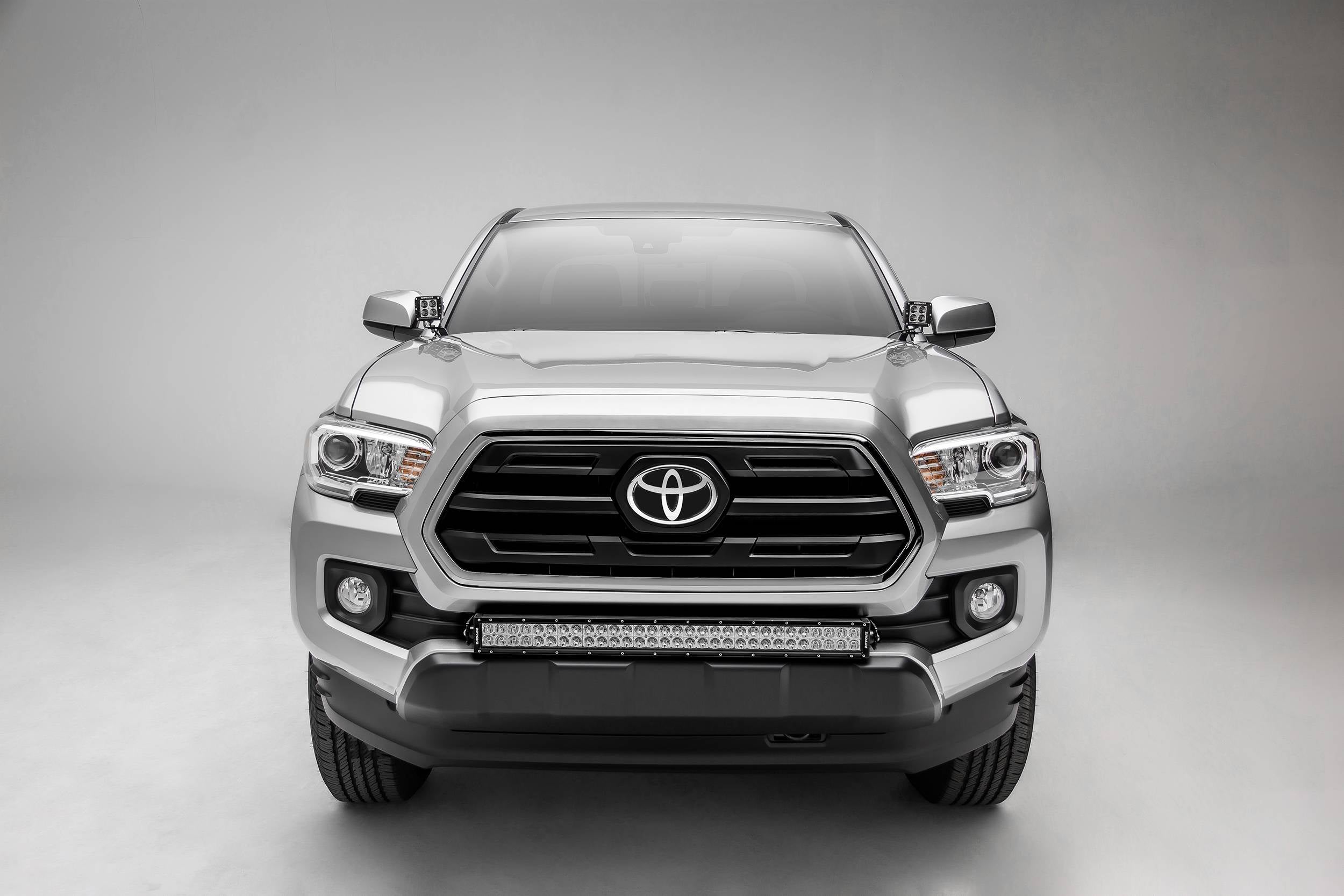 ZROADZ 2018-2023 Toyota Tacoma Front Bumper Center LED Bracket Mild Steel Bolt-on to mount 30 Inch Similar Style LED Light Bar Black Z329511