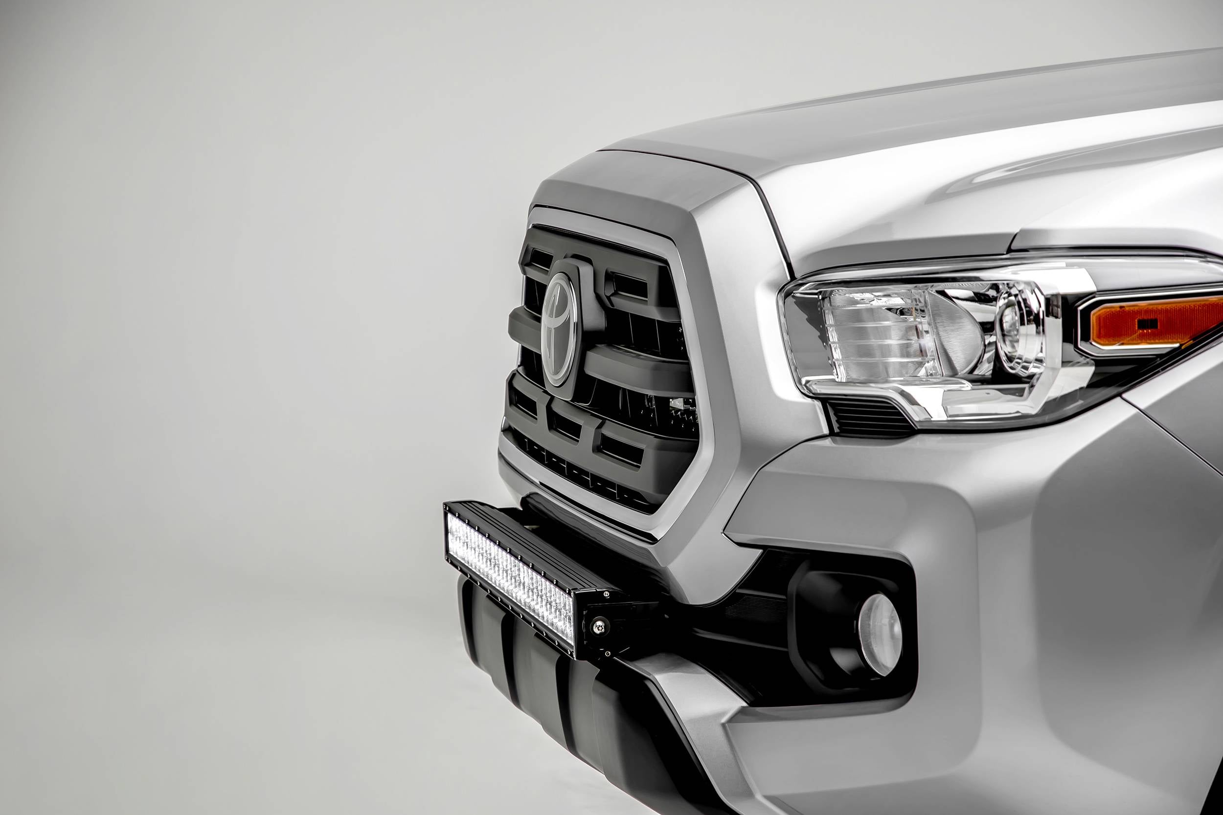 ZROADZ 2018-2023 Toyota Tacoma Front Bumper Center LED Bracket Mild Steel Bolt-on to mount 30 Inch Similar Style LED Light Bar Black Z329511