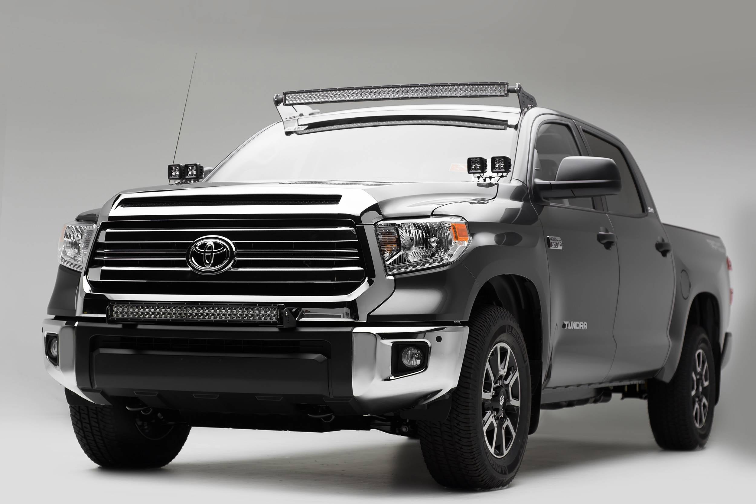 ZROADZ 2007-2021 Toyota Tundra 50 Inch Curved Front Roof Bracket Black LED Light Bar Z339641