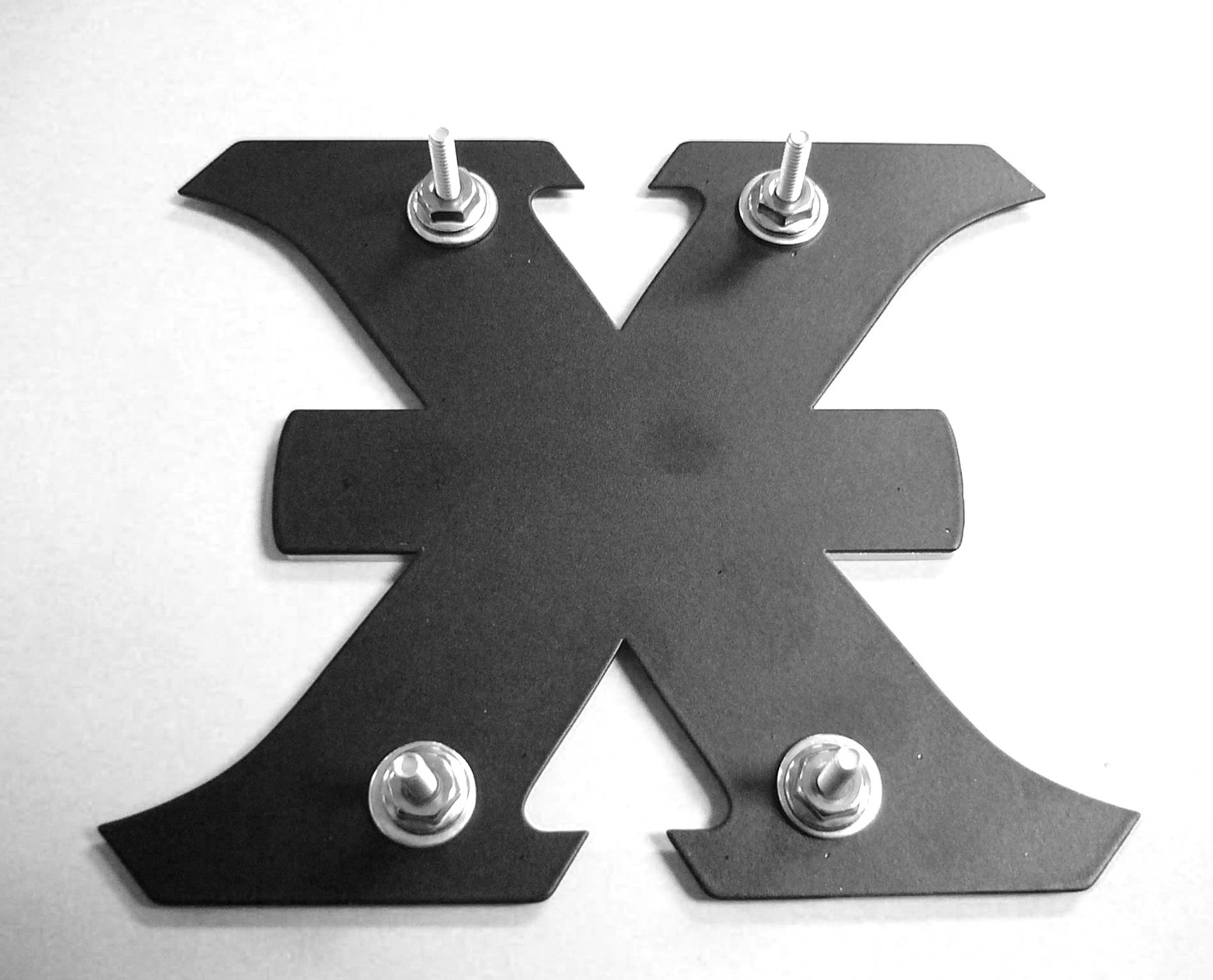 T-Rex Universal Medium Brushed X-Metal Logo Mild Steel 1 Pc Bolt-On Grille Badge 6710016