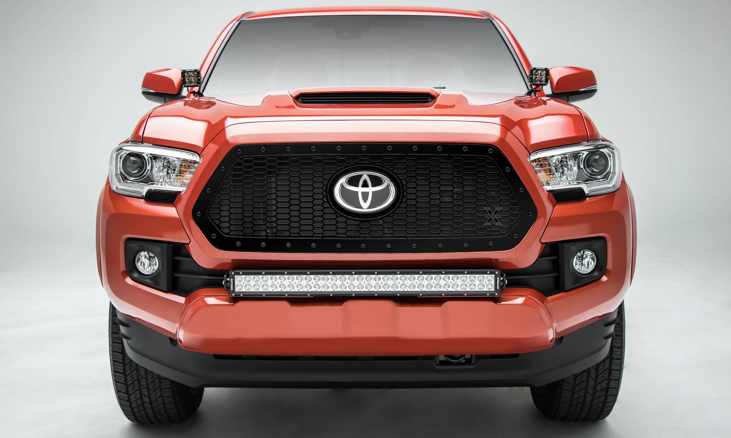 T-Rex 2018-2023 Toyota Tacoma Stealth Mild Steel 1 Pc Insert Laser Cut Pattern Black X Grille Black Studs 7719511-BR