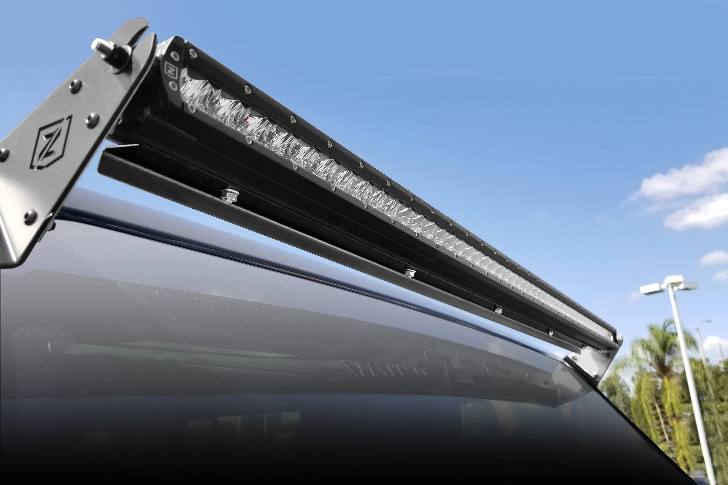 ZROADZ 2019-2024 Jeep Gladiator 2018-2024 Wrangler JL JLU 2007-2018 Wrangler JK JKU Noise Cancelling Wind Diffuser for 50 Inch Straight Single Row LED Light Bar Z330051S