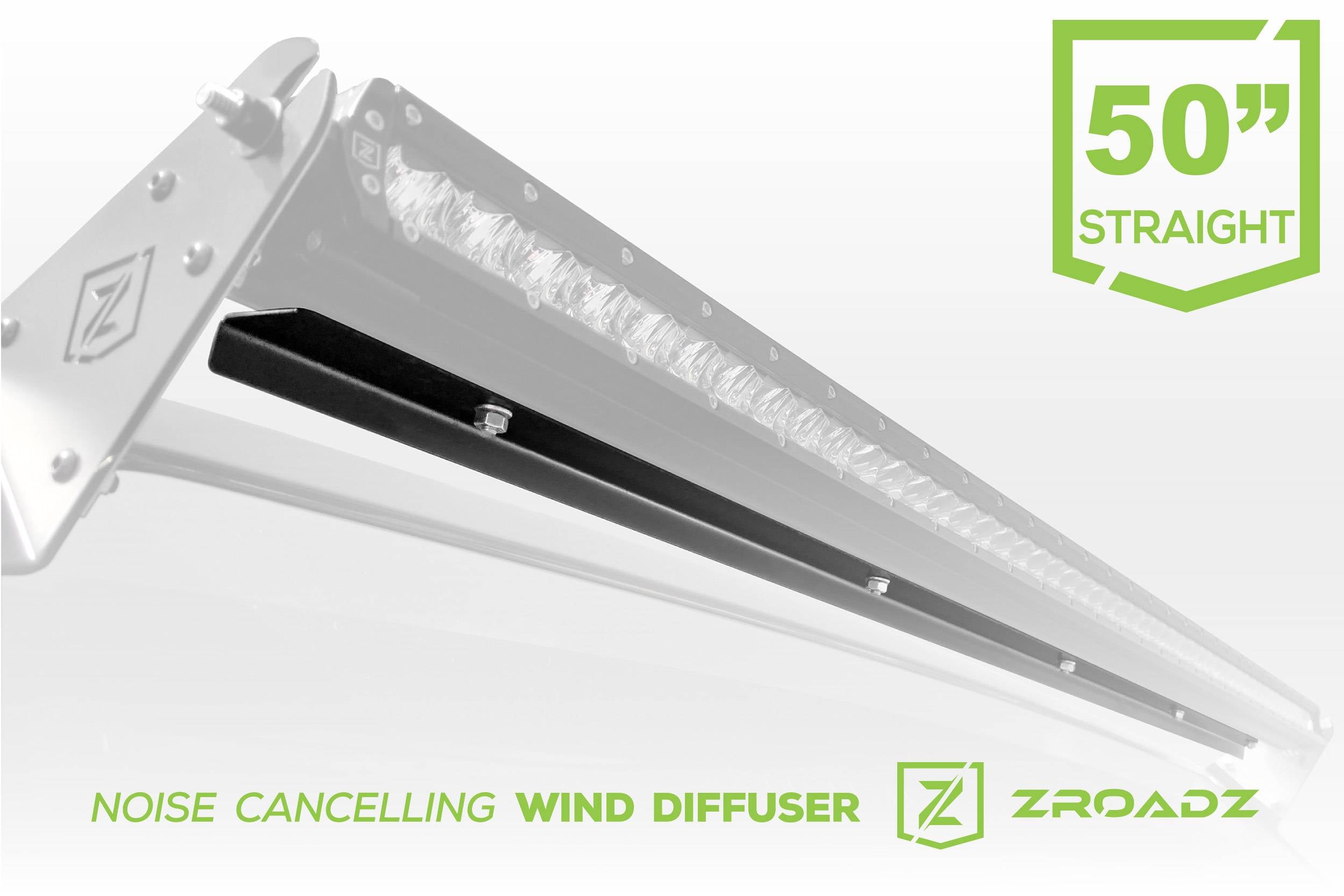 ZROADZ 2019-2024 Jeep Gladiator 2018-2024 Wrangler JL JLU 2007-2018 Wrangler JK JKU Noise Cancelling Wind Diffuser for 50 Inch Straight Single Row LED Light Bar Z330051S