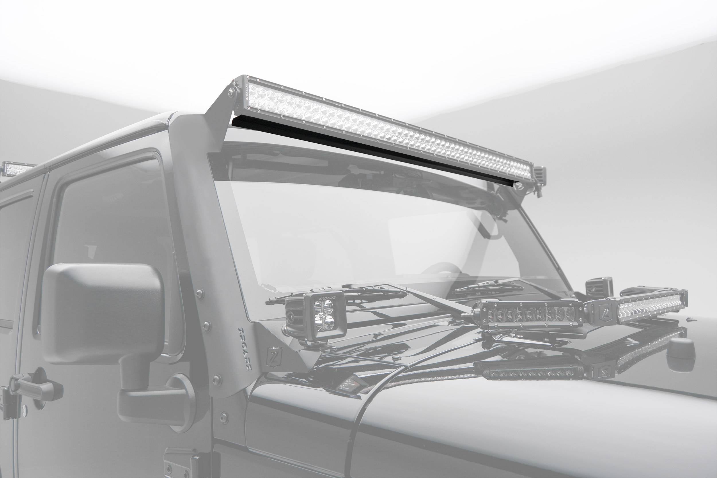 ZROADZ 2009-2019 Ford F-150 1999-2019 F-250 F-350 F-450 F-550 Super Duty Noise Cancelling Wind Diffuser for (1) 52 Inch Straight LED Light Bar Z330052S
