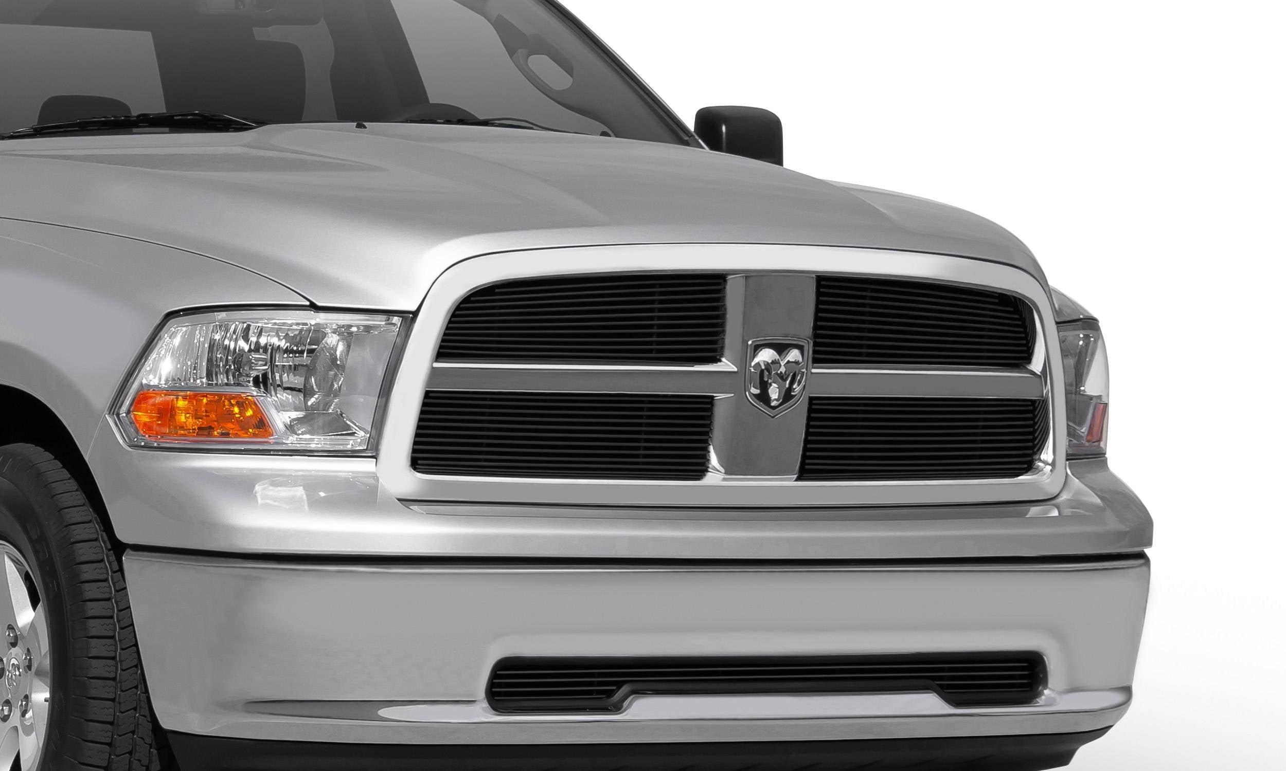 T-Rex 2009-2012 Dodge Ram 1500 Aluminum 4 Pc Overlay Horizontal Billet Grille Black No Studs 21456B