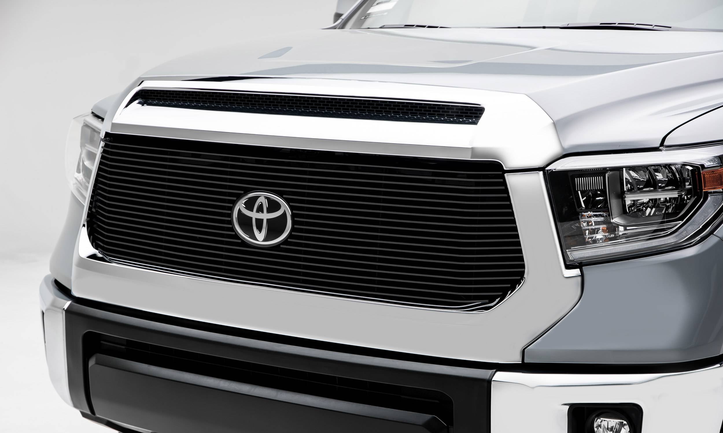T-Rex 2018-2021 Toyota Tundra Aluminum 1 Pc Replacement Horizontal Billet Grille Black No Studs 20966B