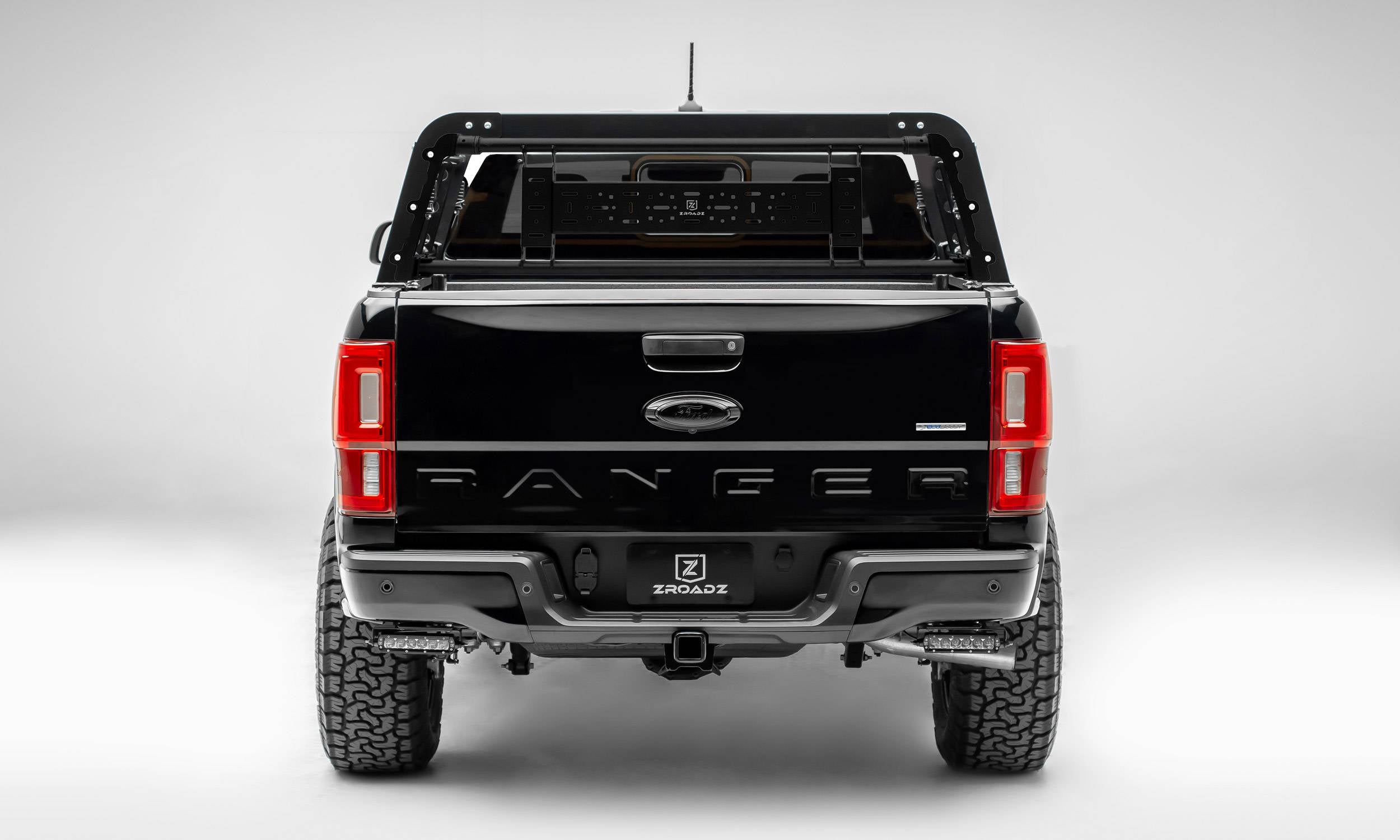 ZROADZ 2019-2023 Ford Ranger 3 Inch Overland Access Rack Black LED Pod Lights Wiring Harness Z835201