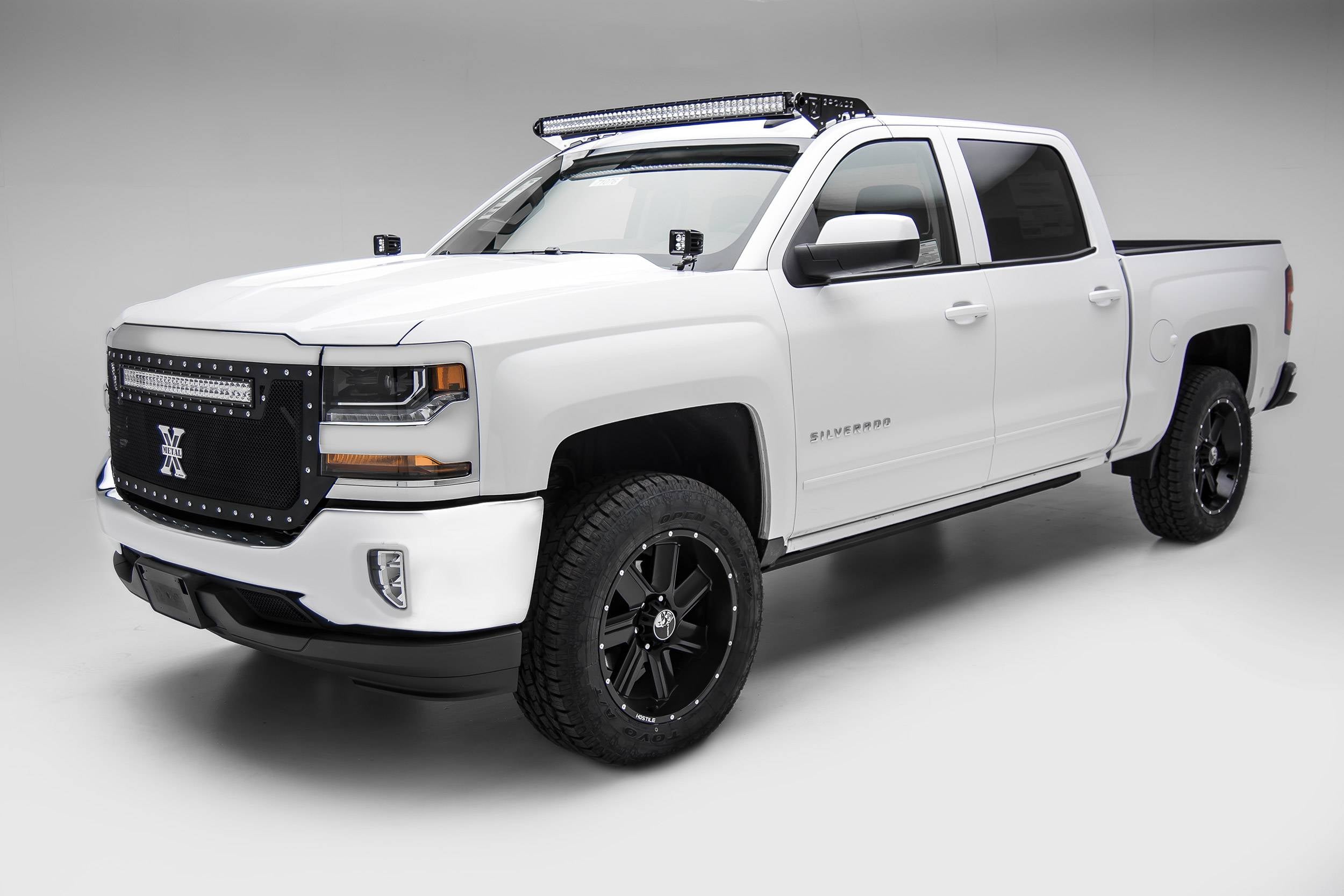 ZROADZ 2019-2023 Chevrolet Silverado 1500 2019-2021 GMC Sierra 1500 Bolt-on Cutting to mount 50 Inch similar style Curved LED Light Bar Black Z332281