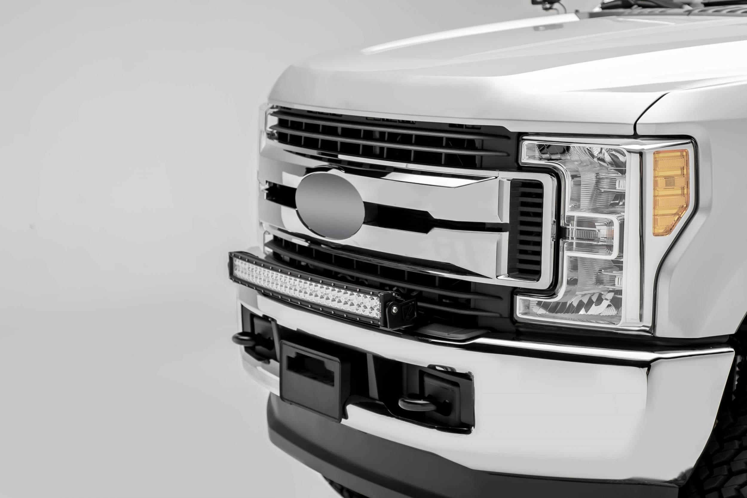 ZROADZ 2017-2019 Ford F-250 F-350 F-450 F-550 Front Bumper Bolt-on 30 Inch Curved Similar Style LED Light Bar Black Z325472