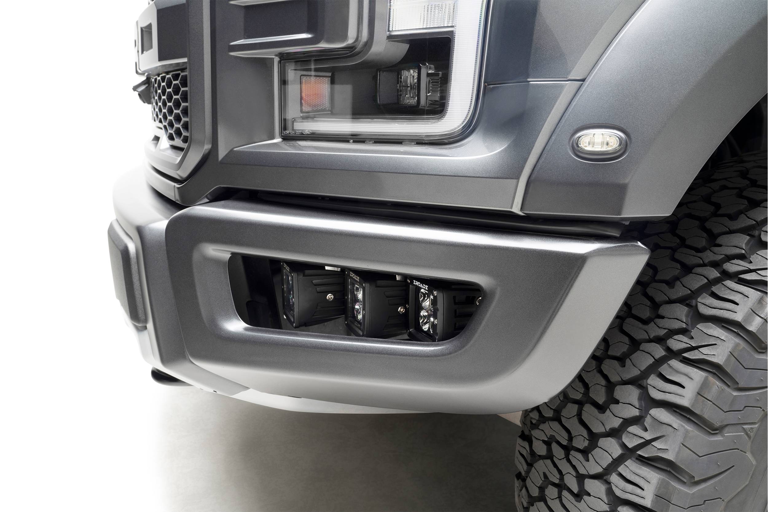 ZROADZ 2017-2020 Ford F-150 Raptor Front Bumper OEM Fog LED Bracket to mount 3 Inch Similar Style LED Pod Lights Z325672