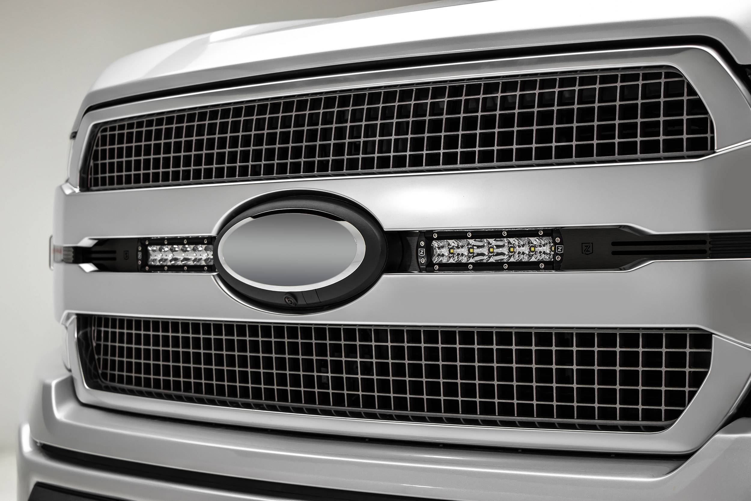 ZROADZ 2018-2020 Ford F-150 Platinum 6 Inch OEM Grille Kit Black LED Straight Single Row Slim Light Bars Wiring Harness Z415581-KIT