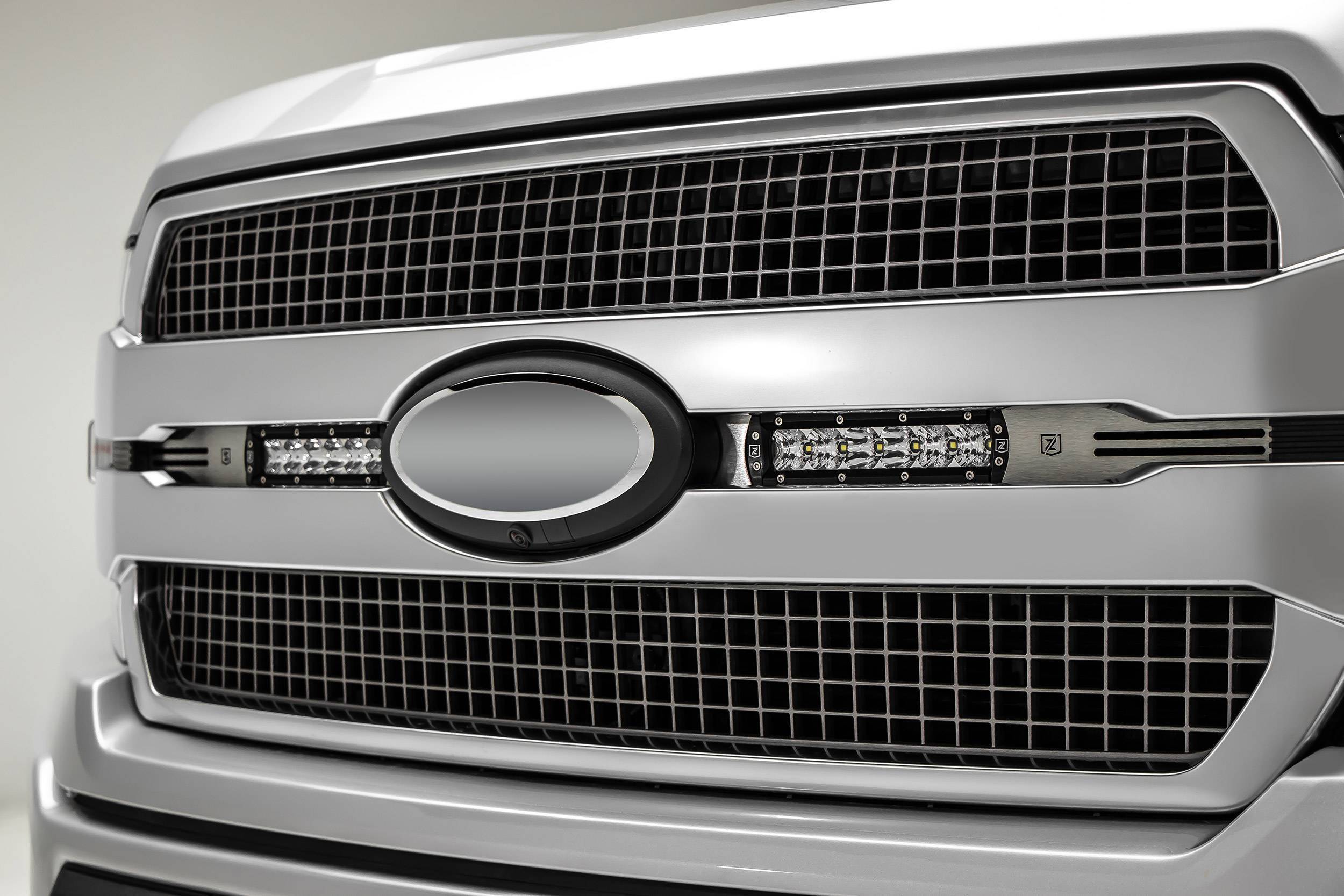 ZROADZ 2018-2020 Ford F-150 Platinum OEM Grille Kit 6 Inch LED Straight Single Row Slim Light Bars Wiring Harness Z415583-KIT