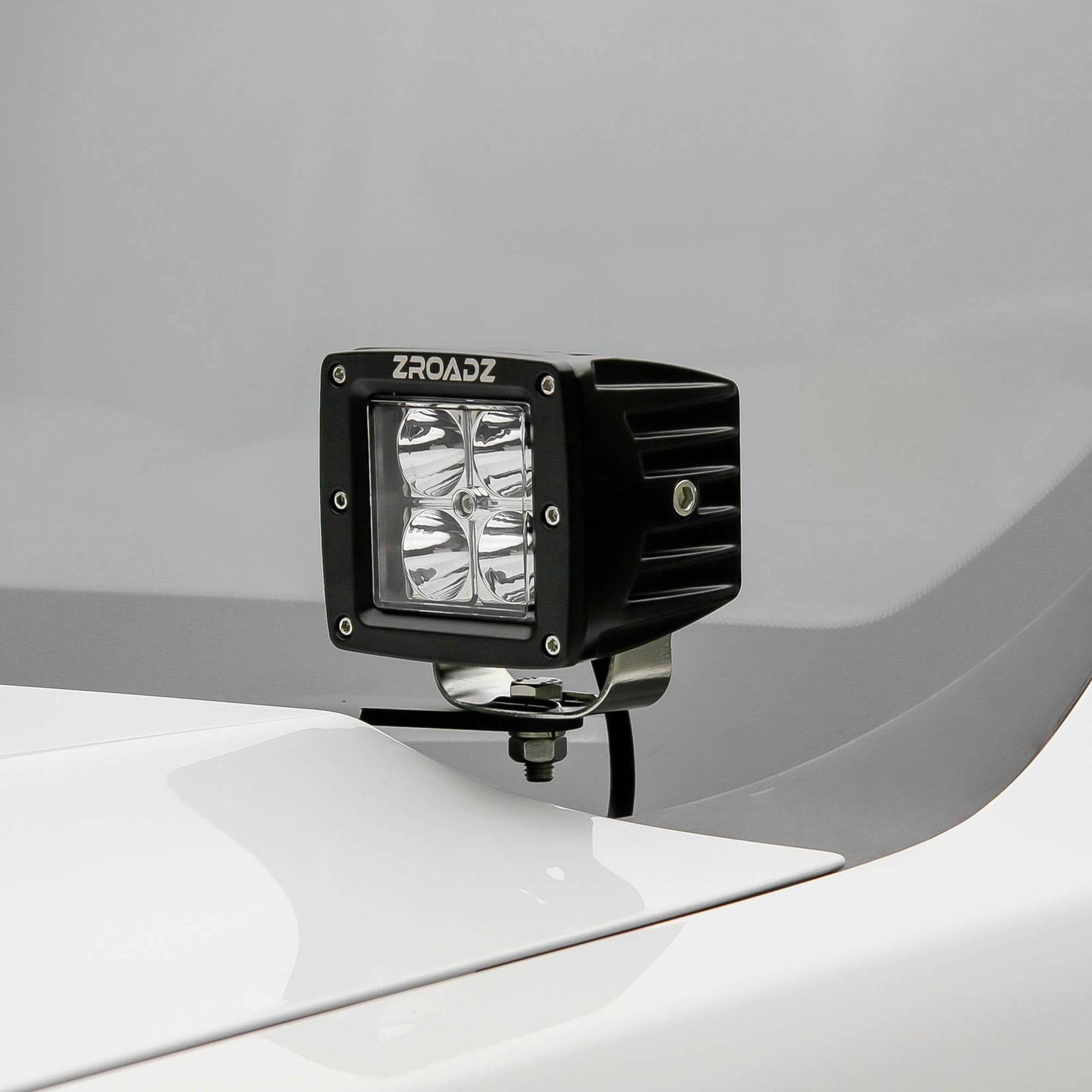 ZROADZ 2008-2010 Ford F-250 F-350 F-450 F-550 3 Inch Hood Hinge Bracket Black LED Pod Lights Z365631
