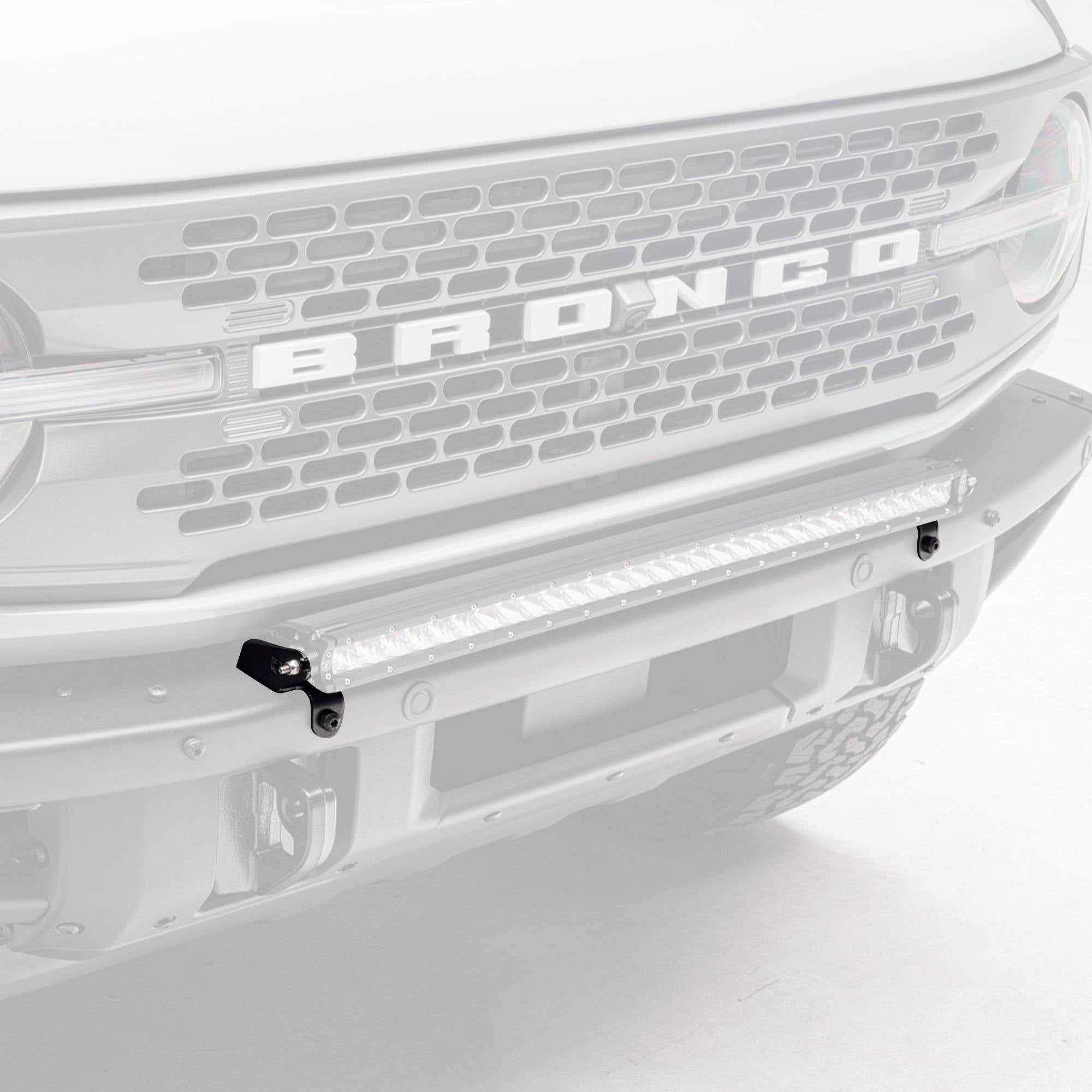 ZROADZ 2021-2024 Ford Bronco Front Bumper Top Brackets Only 30 inch LED Straight Single Row Light Bar Z325421