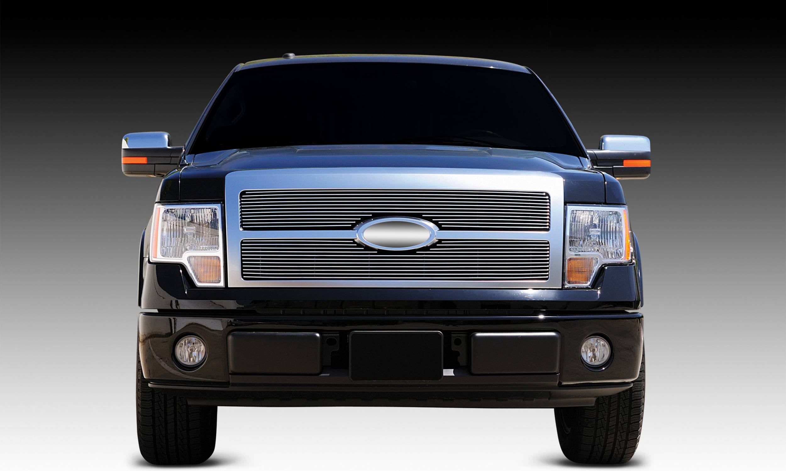 T-Rex 2009-2012 Ford F-150 Polished Aluminum 2 Pc Insert Horizontal Billet Grille No Studs 20567