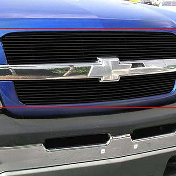 T-Rex 2003-2006 Chevrolet Silverado Billet Grille Overlay Bolt On Insert Black 21100B