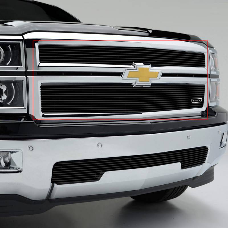 T-Rex 2014-2015 Chevrolet Silverado 1500 Billet Grille Overlay Bolt On 2 Pc Black 21117B